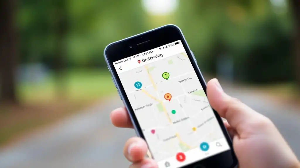 Geofencing feature on a mobile app, alerting parents when kids leave safe zones.