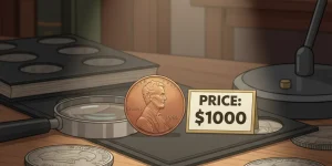1999 Lincoln penny with 1000$ price tag