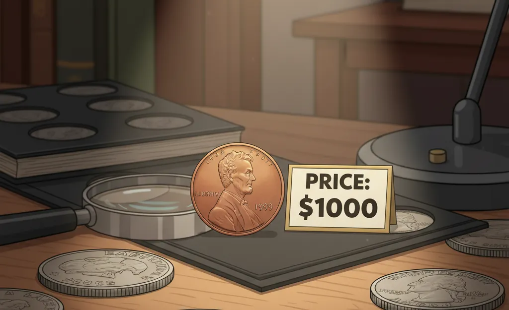 1999 Lincoln penny with 1000$ price tag